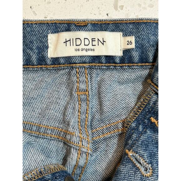 HIDDEN LOS ANGELeS DISTRESSED BUTTON FLY DENIM 100% COTTON WOMENS SIZE 26" WAIST - Picture 5 of 8